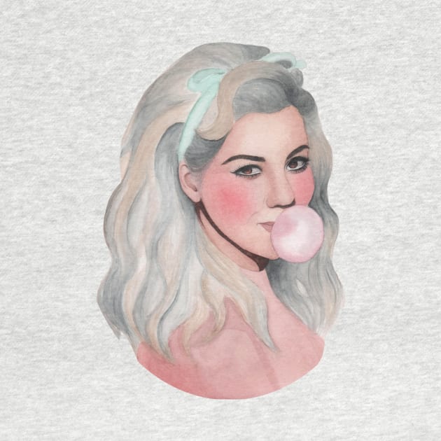 Marina Diamandis Electra Heart watercolor by GinaaArts